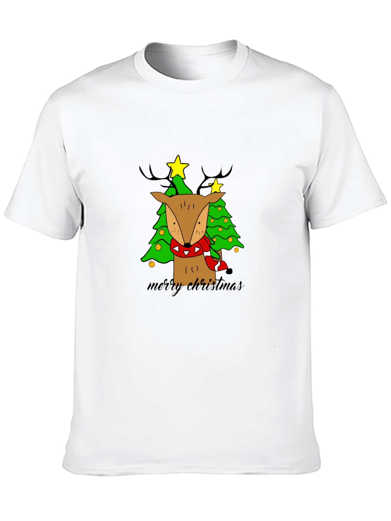 Christmas Reindeer Tree Graphic Tee