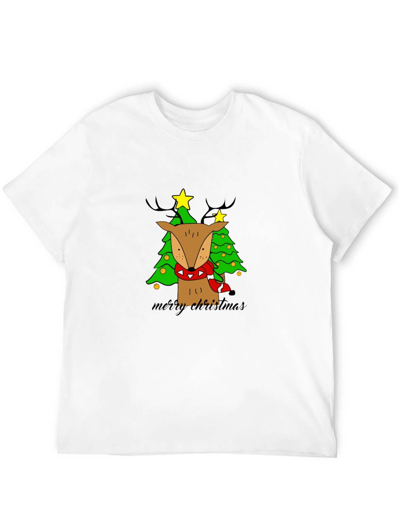 Christmas Reindeer Tree Graphic Tee