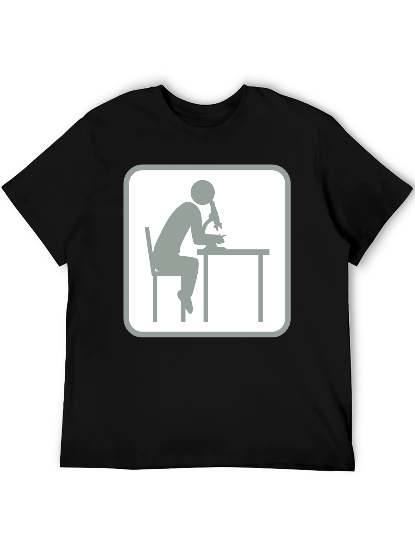 Scientist Microscope T-Shirt - Black Cotton Tee