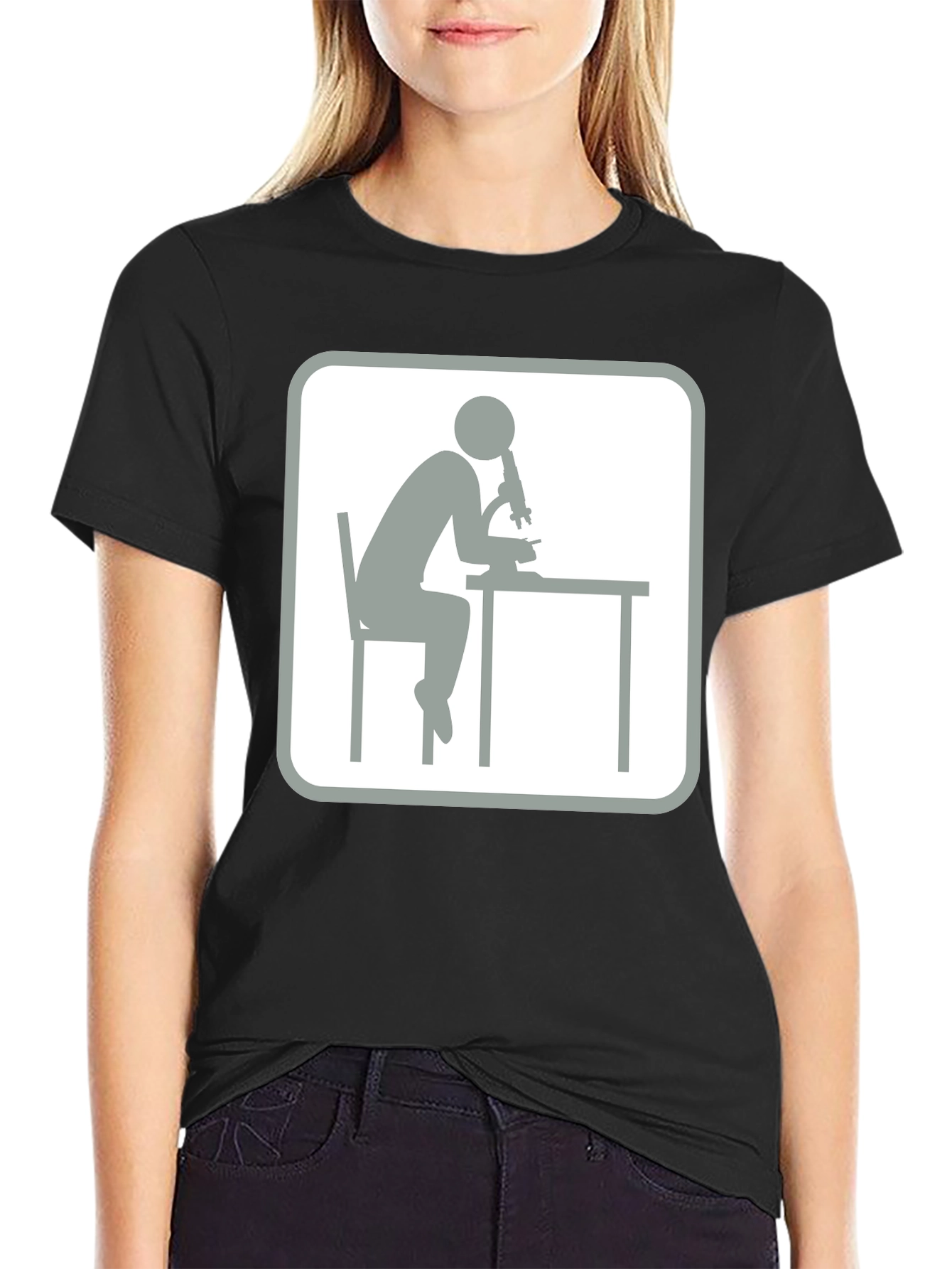 Scientist Microscope T-Shirt - Black Cotton Tee