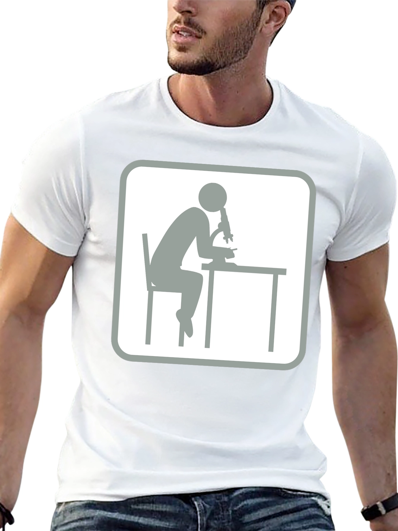 Scientist Microscope T-Shirt - Black Cotton Tee