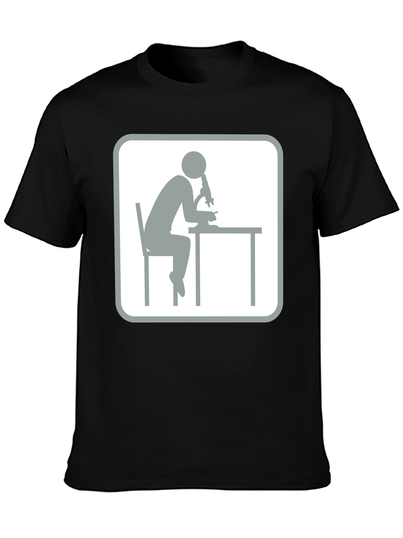 Scientist Microscope T-Shirt - Black Cotton Tee