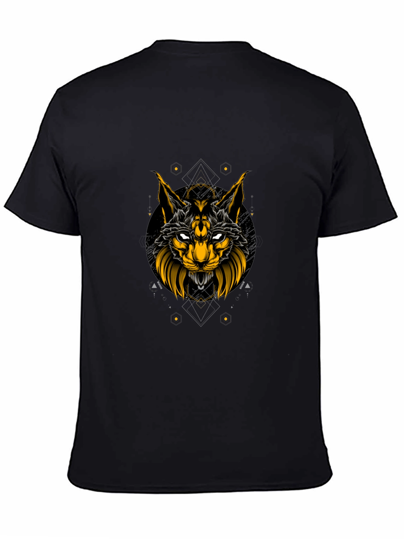 Black T-Shirt with Lynx Graphic