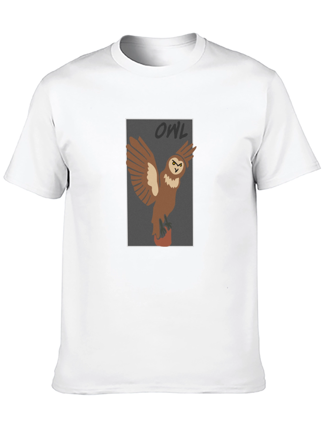 Owl Graphic Print Black T-Shirt