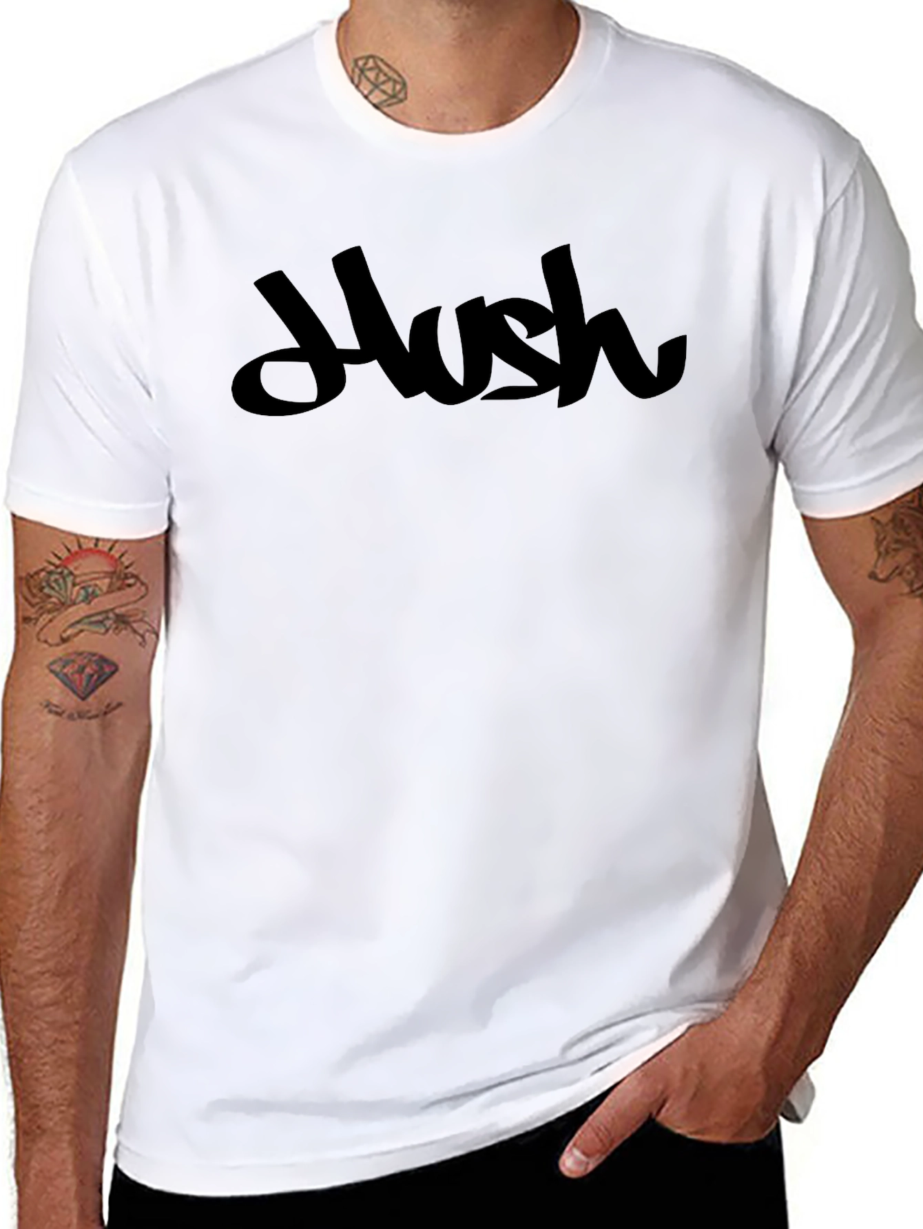 Hush Graphic Tee - Modern Black T-Shirt