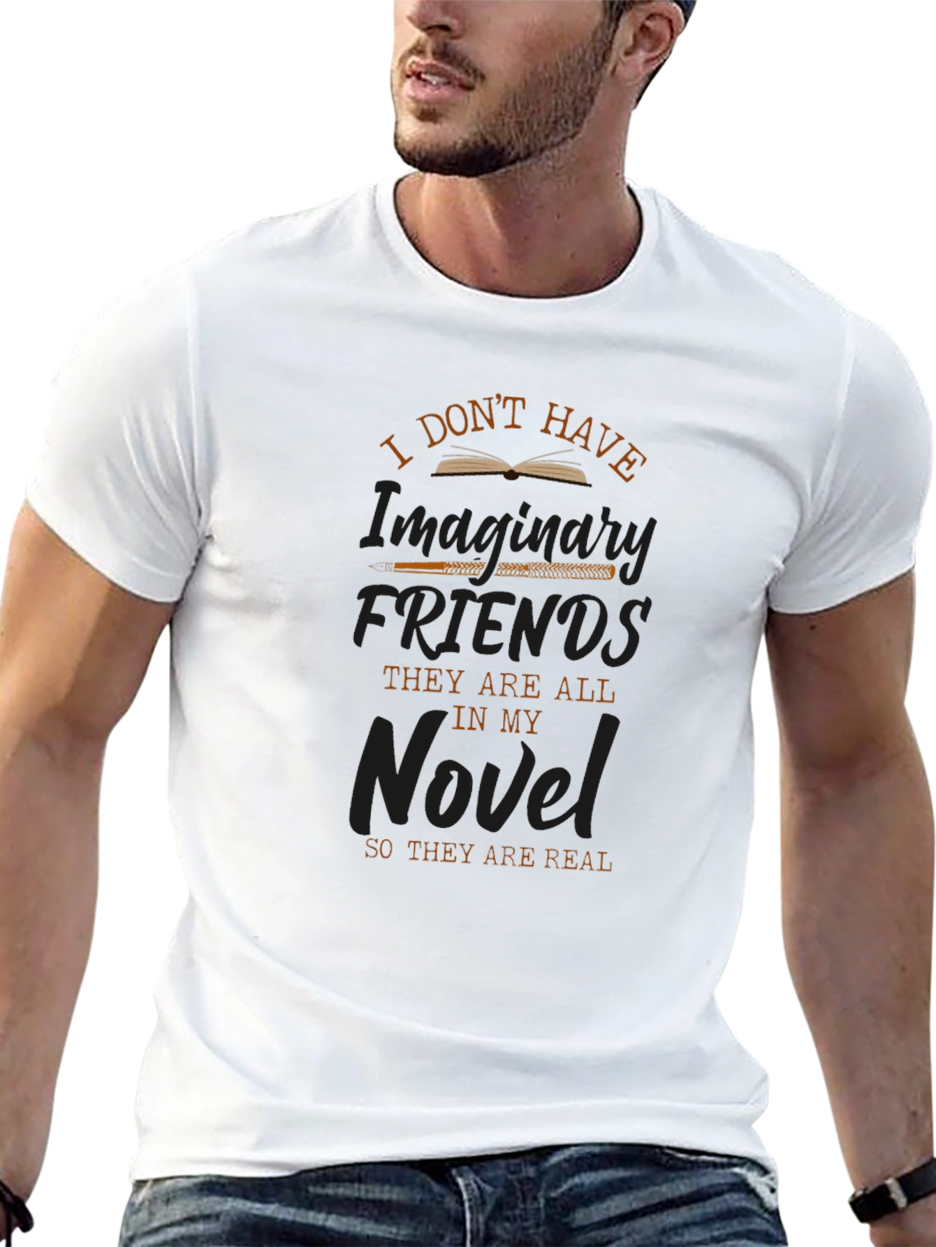 Writers Novel Friends Black T-Shirt