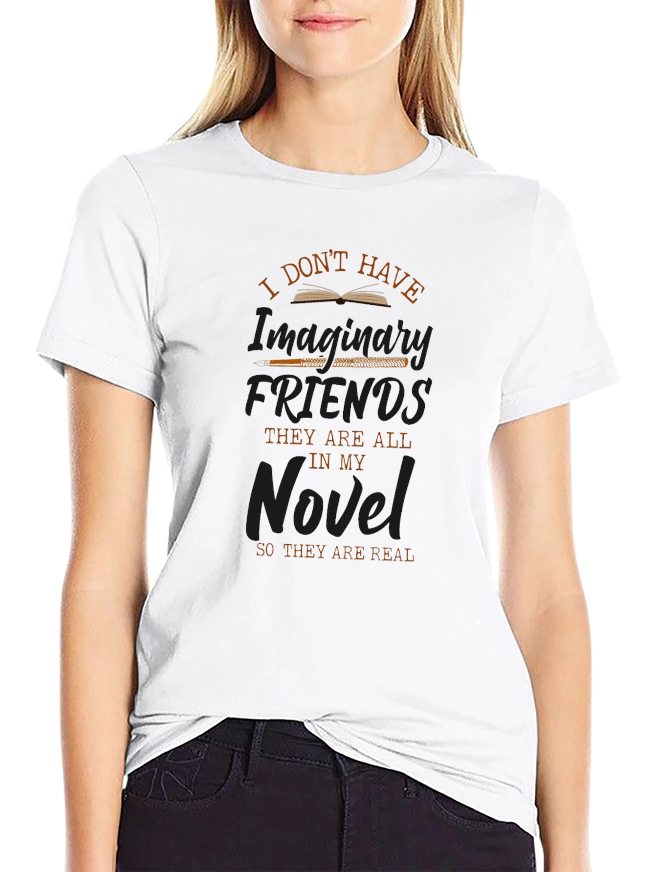 Writers Novel Friends Black T-Shirt