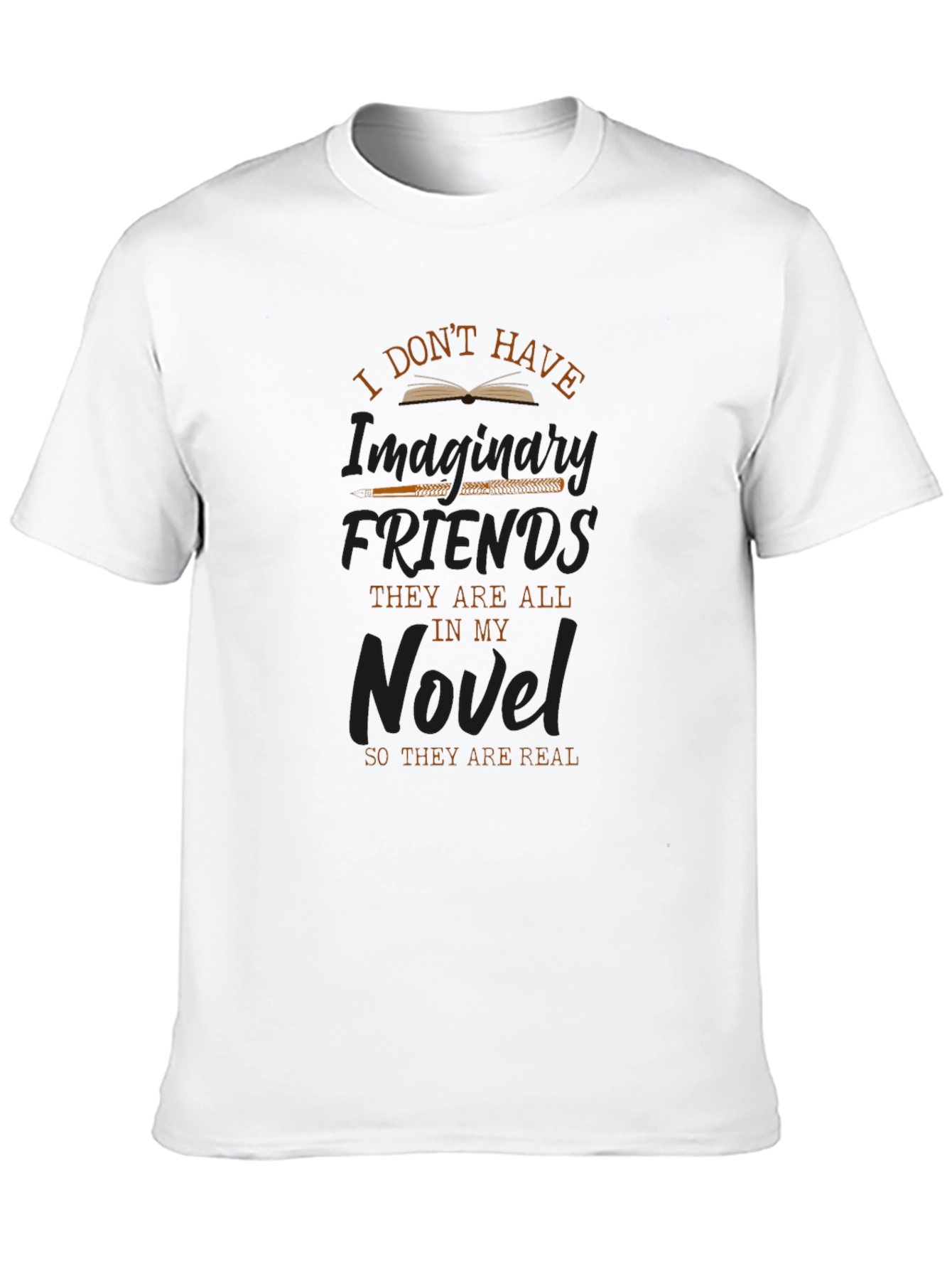 Writers Novel Friends Black T-Shirt