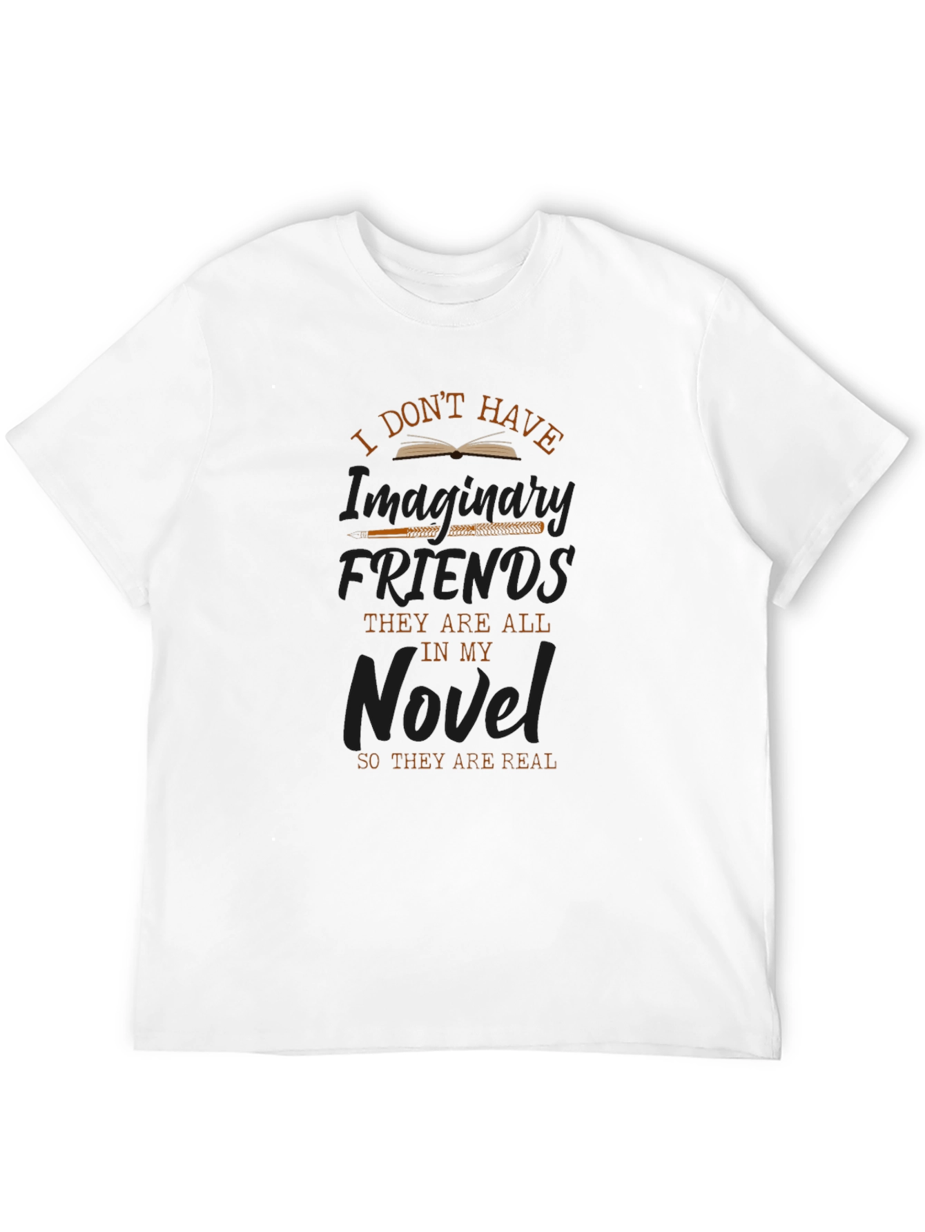 Writers Novel Friends Black T-Shirt