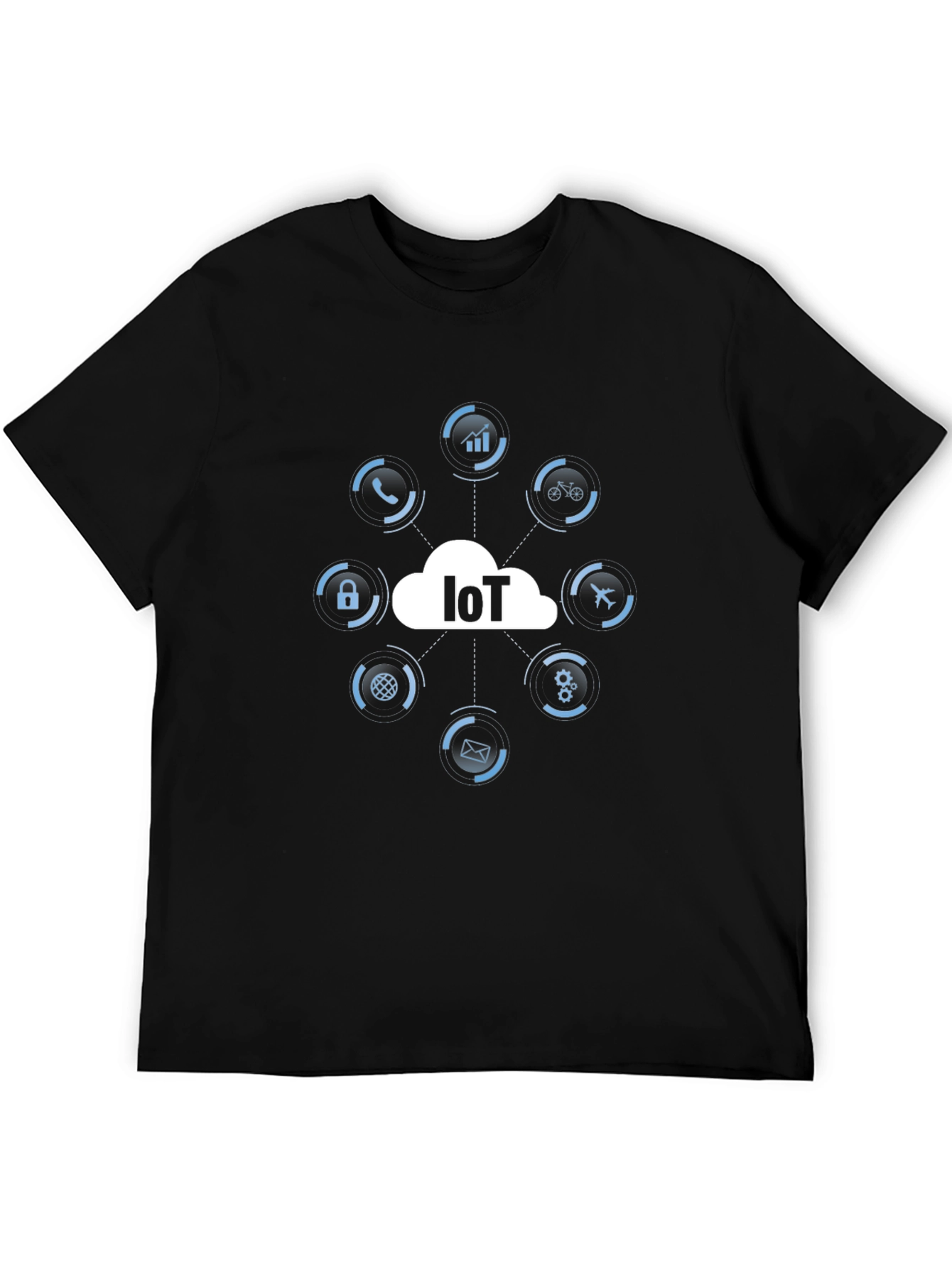 IoT Tech T-Shirt - Black Cotton Graphic Tee