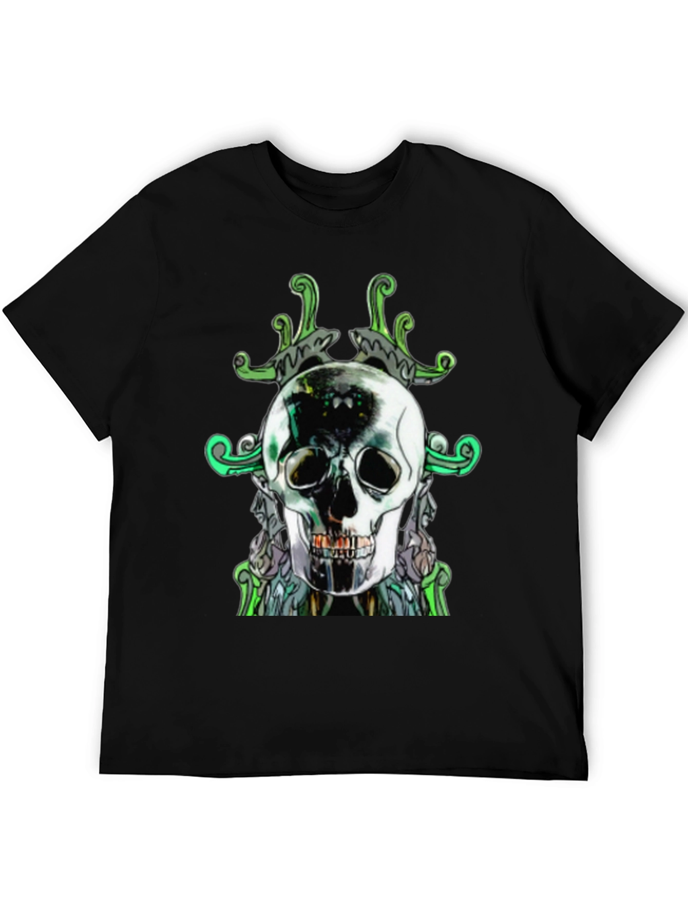 Skull Graphic Print Mens Black T-Shirt