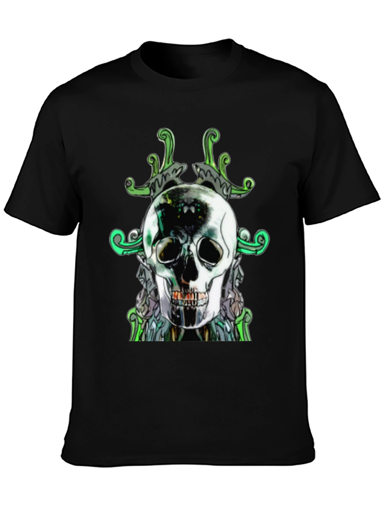 Skull Graphic Print Mens Black T-Shirt