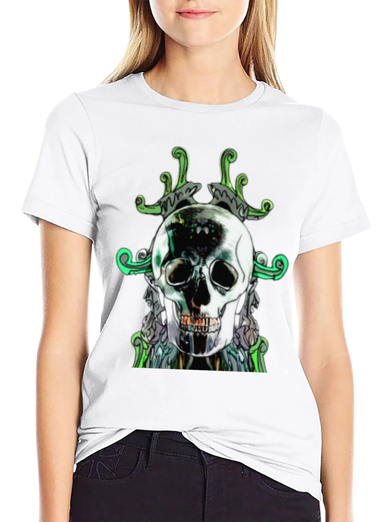 Skull Graphic Print Mens Black T-Shirt