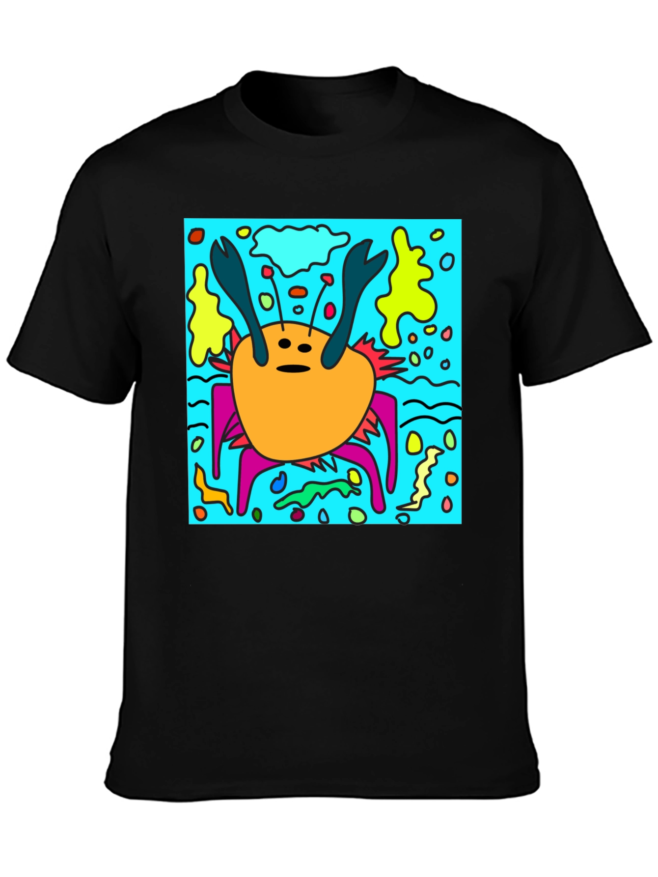 Funky Crab Graphic Print Tee -  Unique Statement Piece