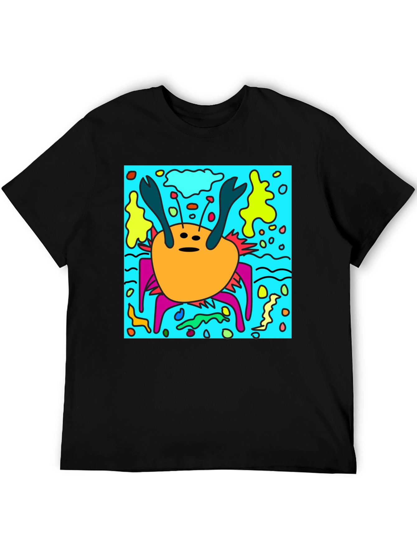 Funky Crab Graphic Print Tee -  Unique Statement Piece