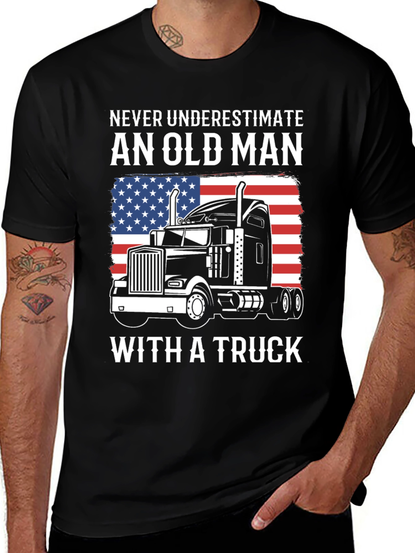 Old Man with a Truck T-Shirt