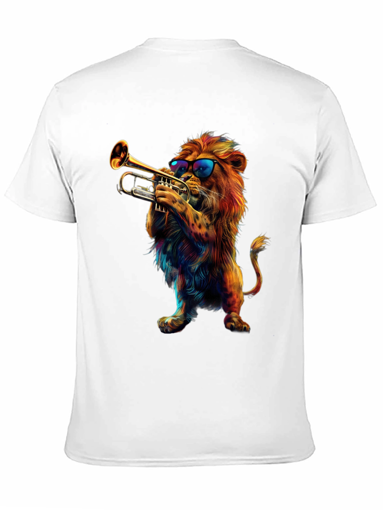 Cool Lion Trumpet Player Graphic T-Shirt