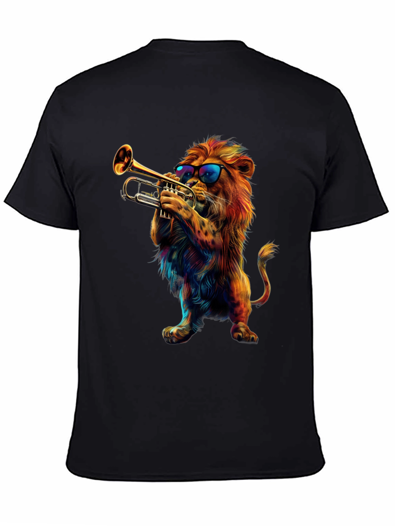 Cool Lion Trumpet Player Graphic T-Shirt