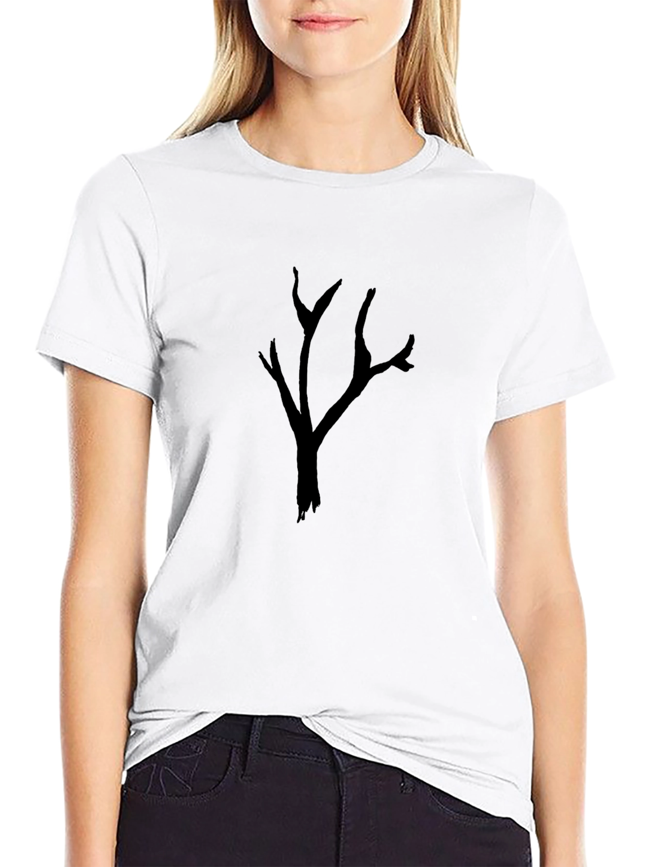 Minimalist Tree Silhouette Black T-Shirt