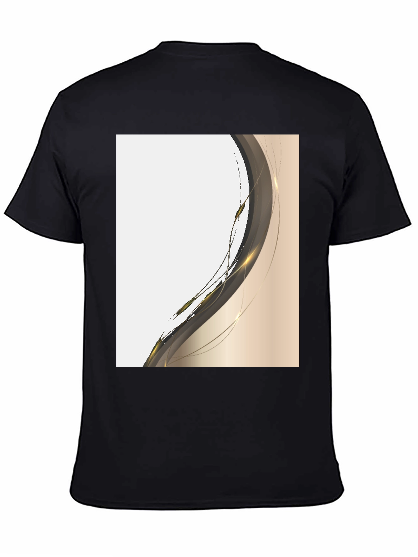 Modern Abstract Graphic Tee - Black Cotton Casual Shirt