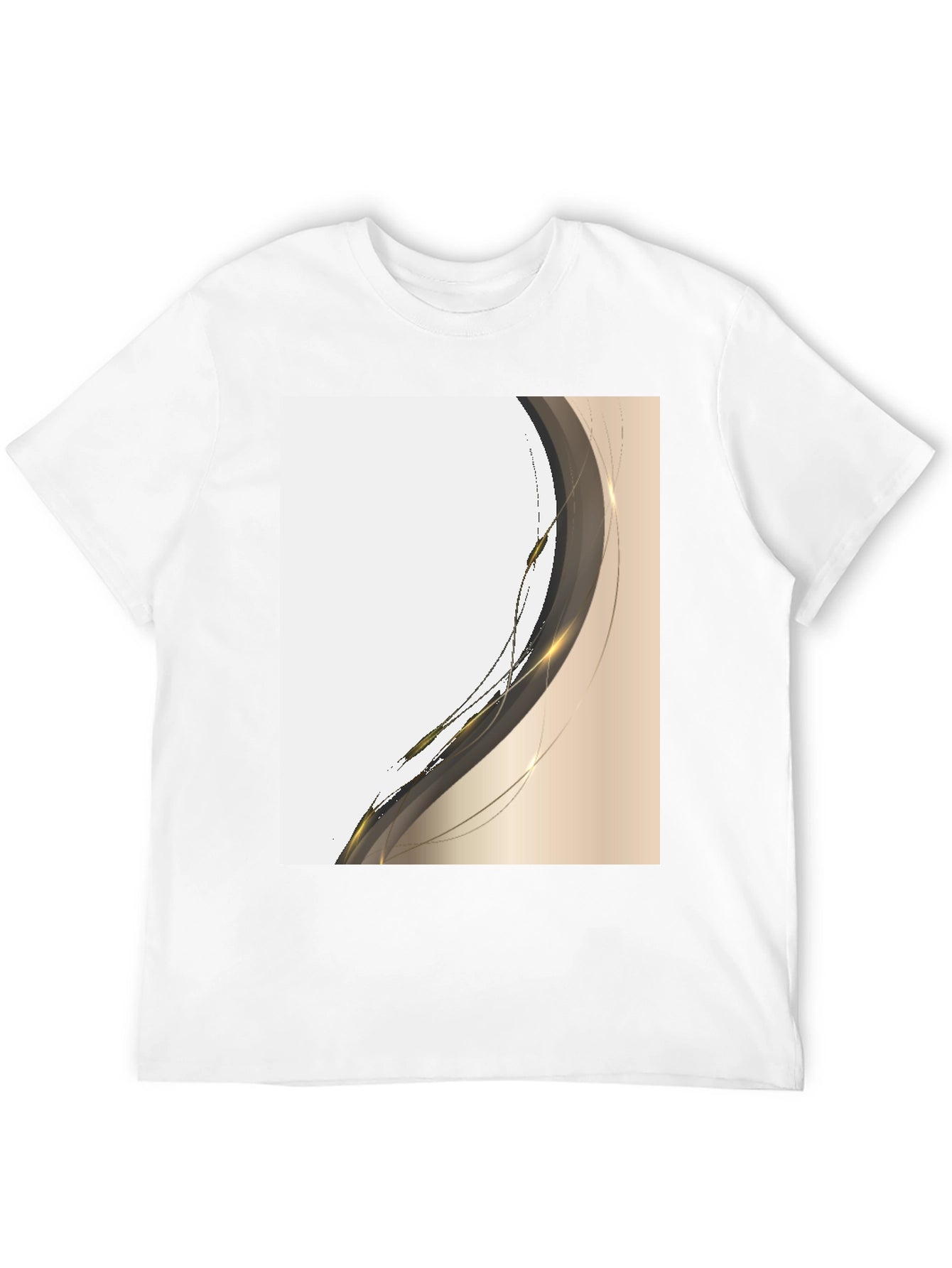Modern Abstract Graphic Tee - Black Cotton Casual Shirt