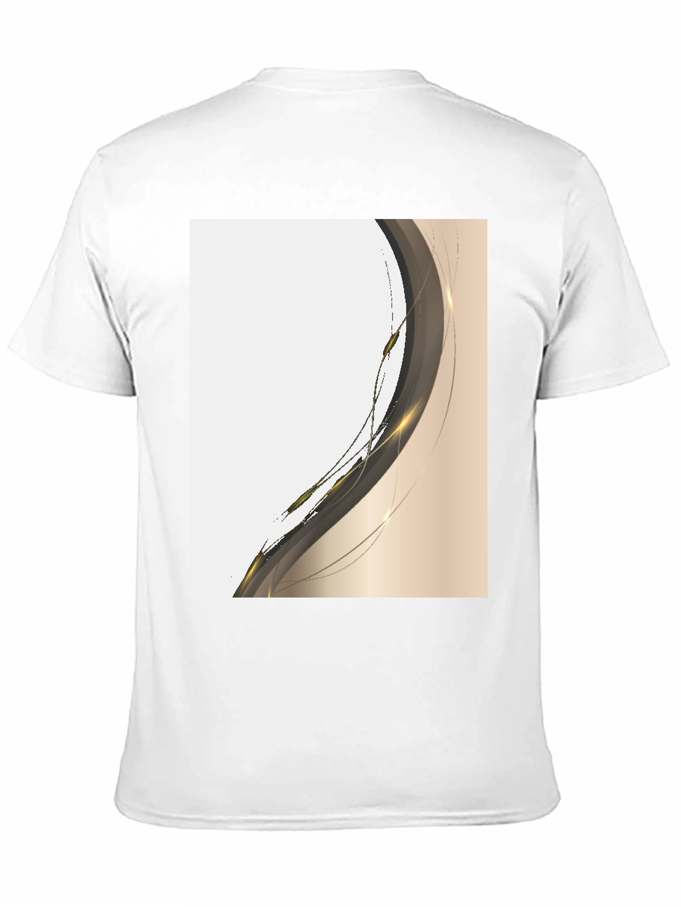 Modern Abstract Graphic Tee - Black Cotton Casual Shirt