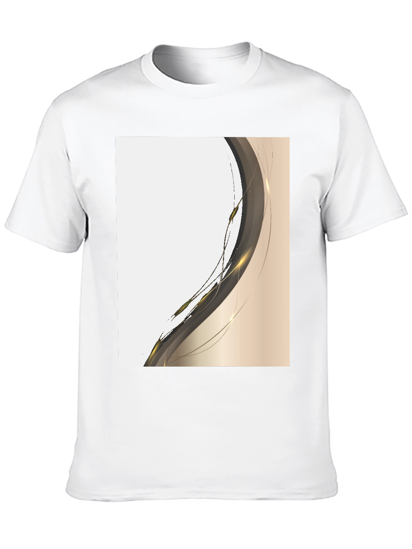 Modern Abstract Graphic Tee - Black Cotton Casual Shirt