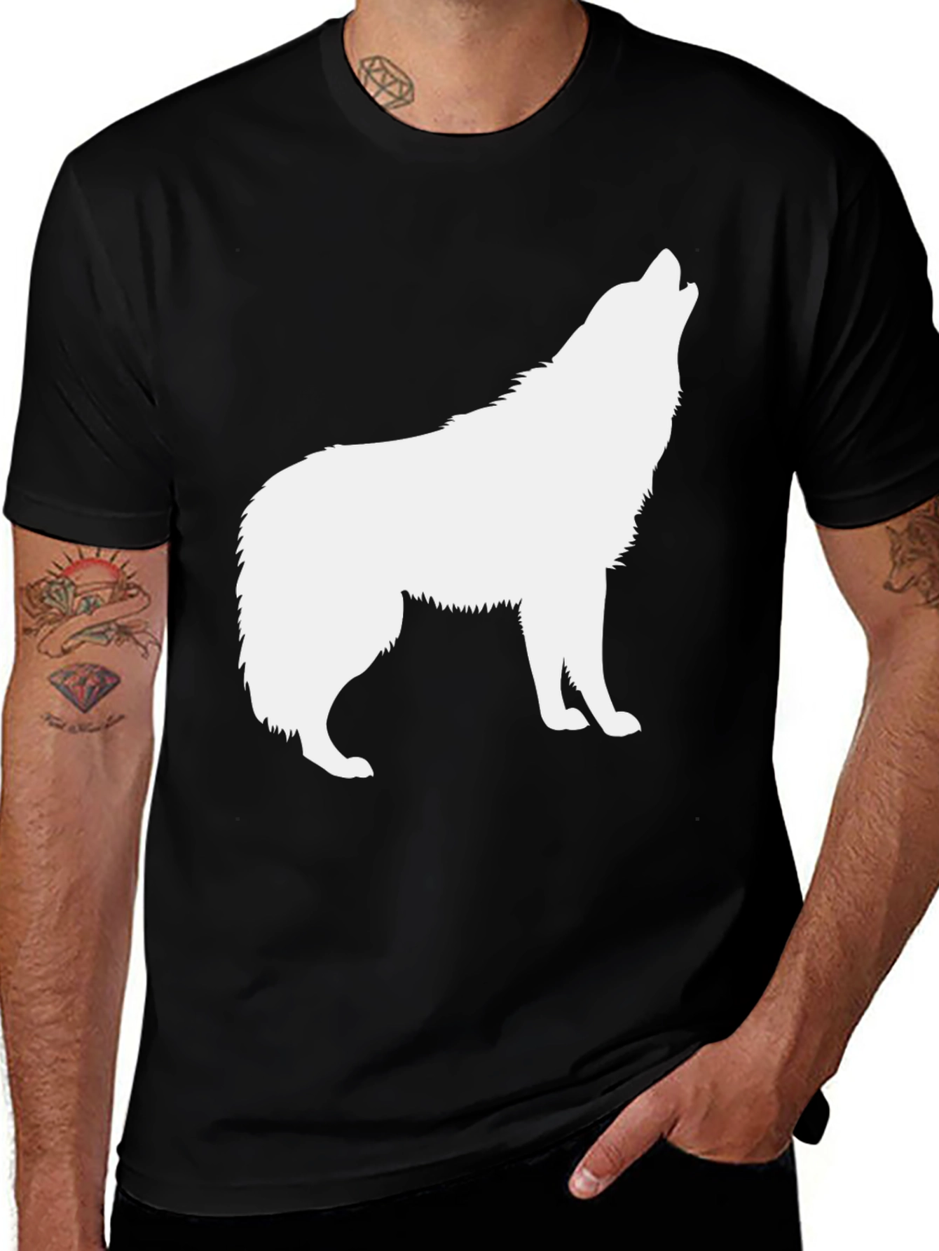 Black Wolf Silhouette T-Shirt