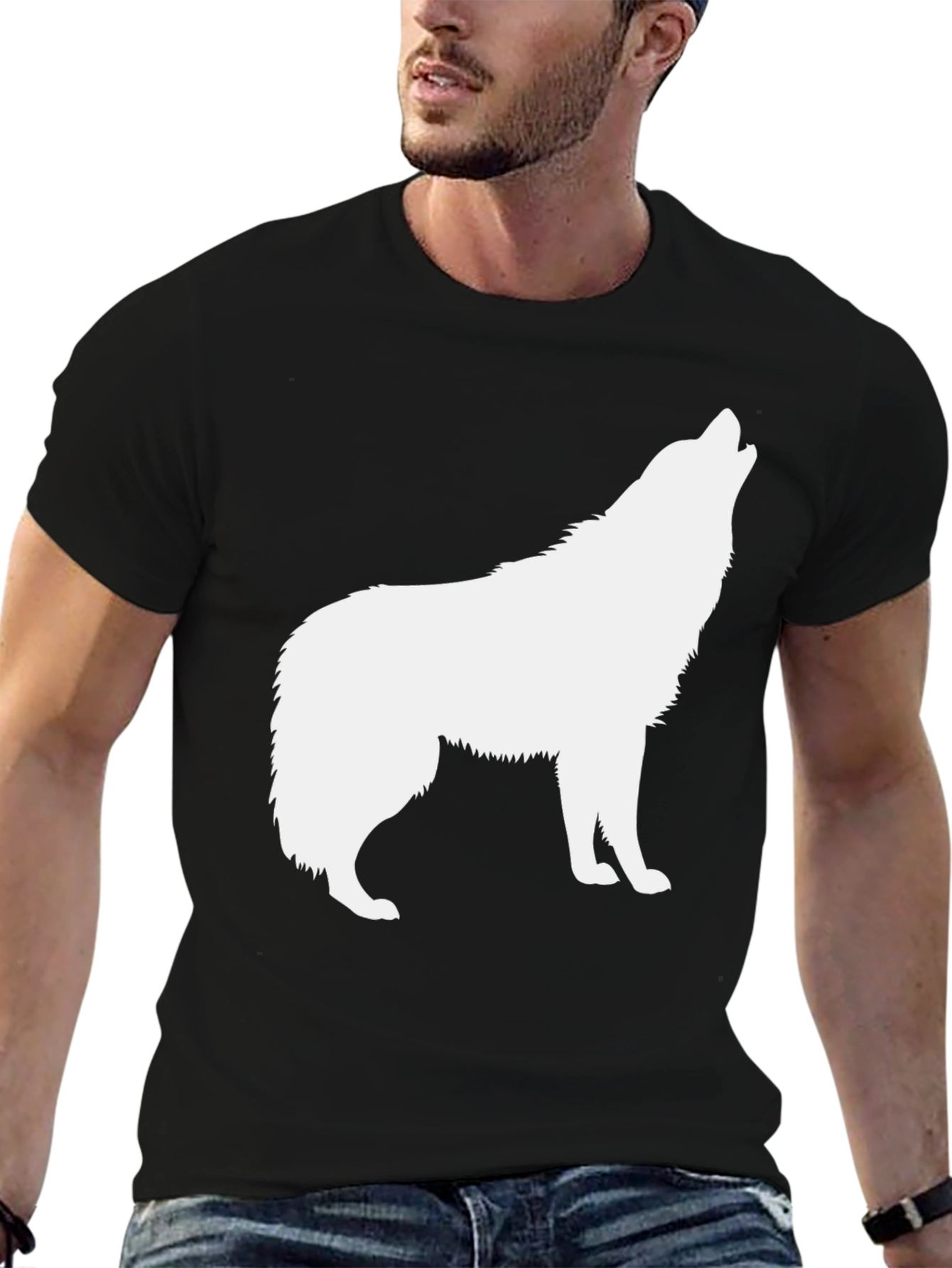 Black Wolf Silhouette T-Shirt