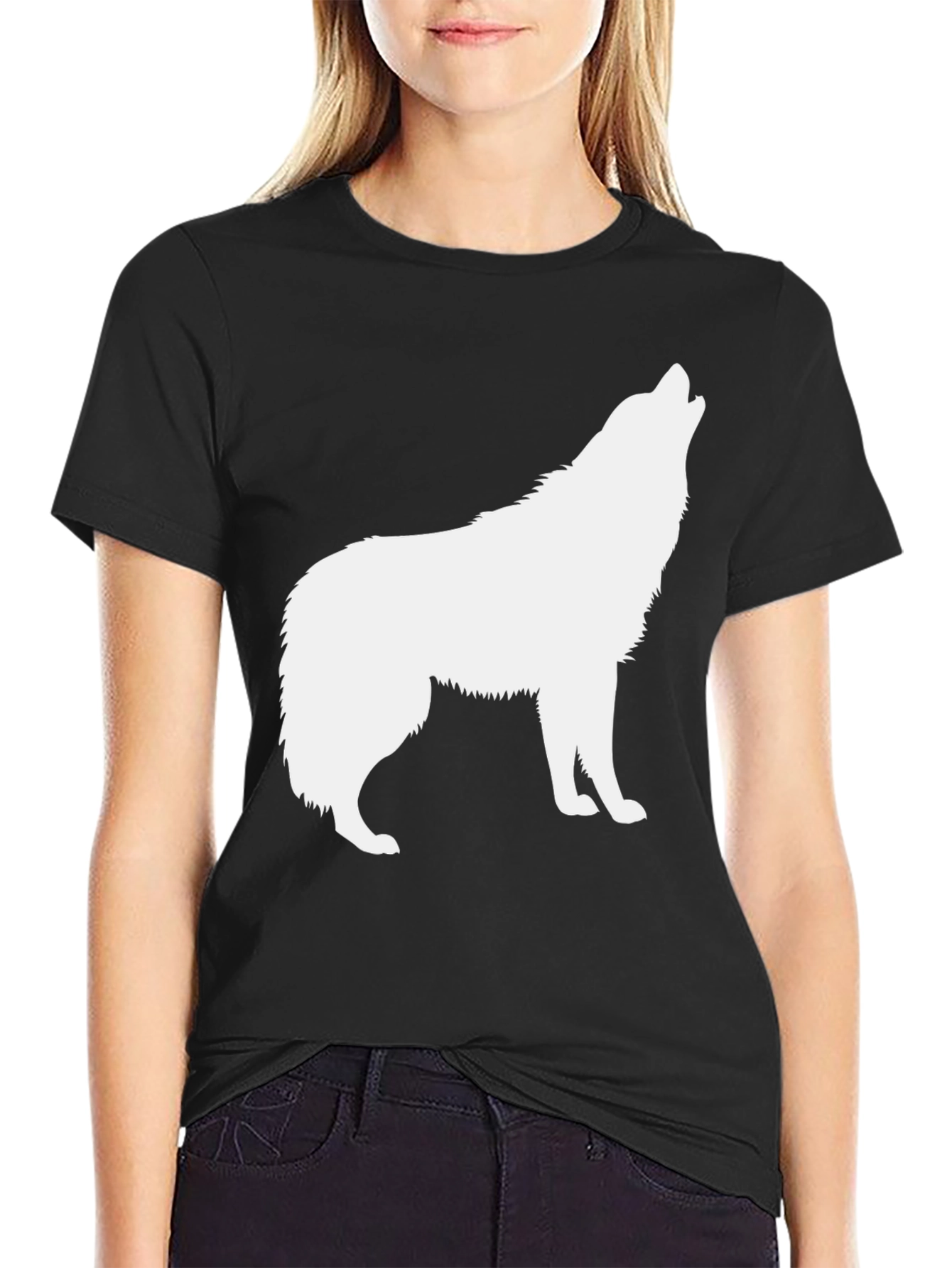 Black Wolf Silhouette T-Shirt