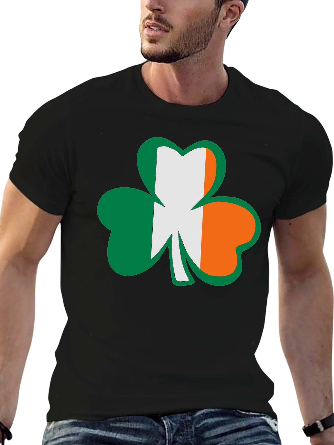 Irish Flag Shamrock Graphic Tee