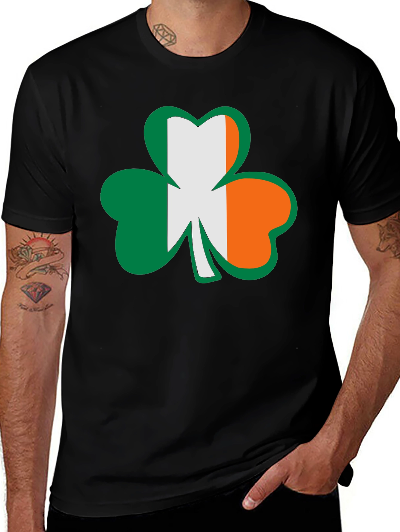 Irish Flag Shamrock Graphic Tee