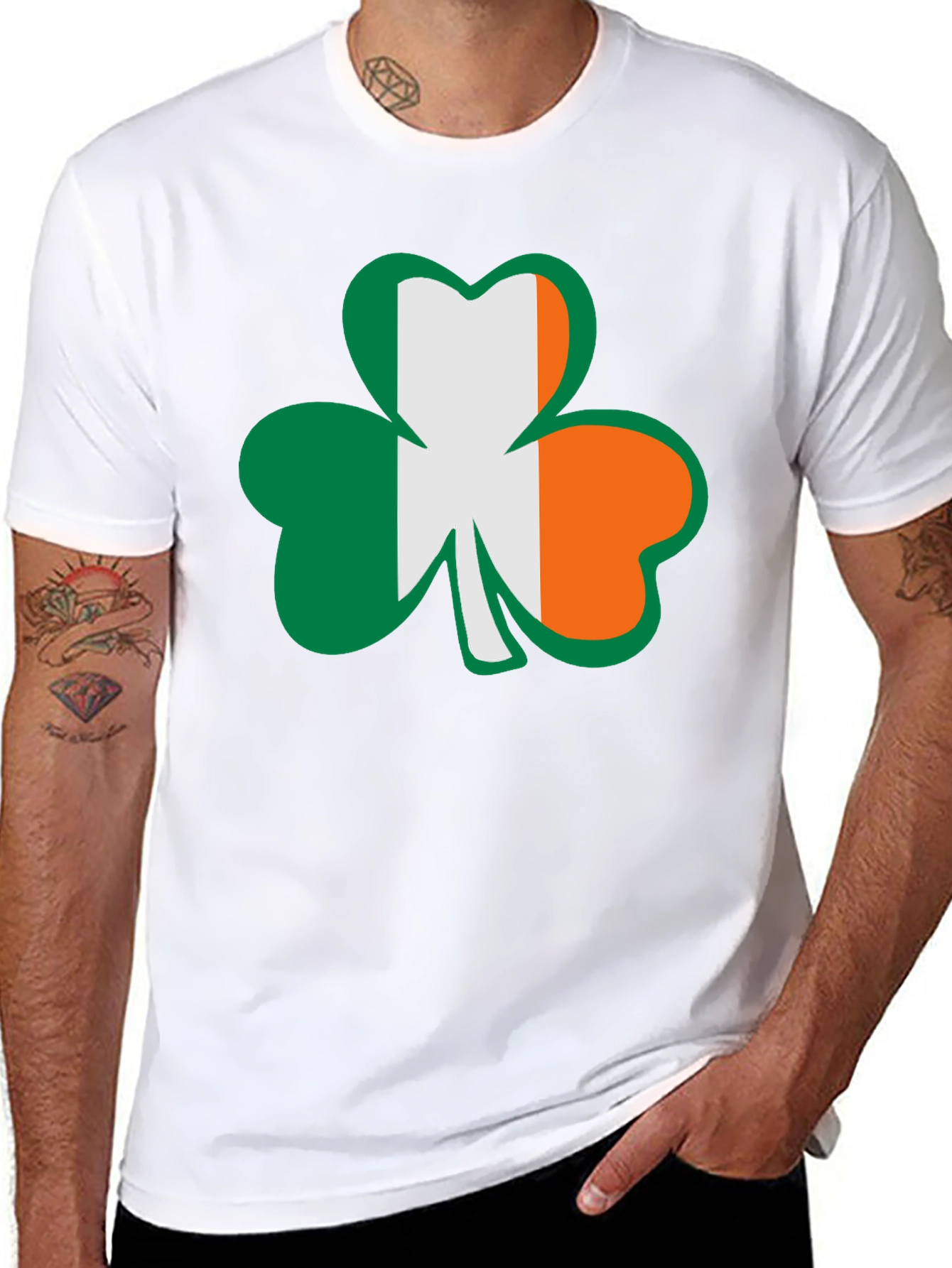 Irish Flag Shamrock Graphic Tee