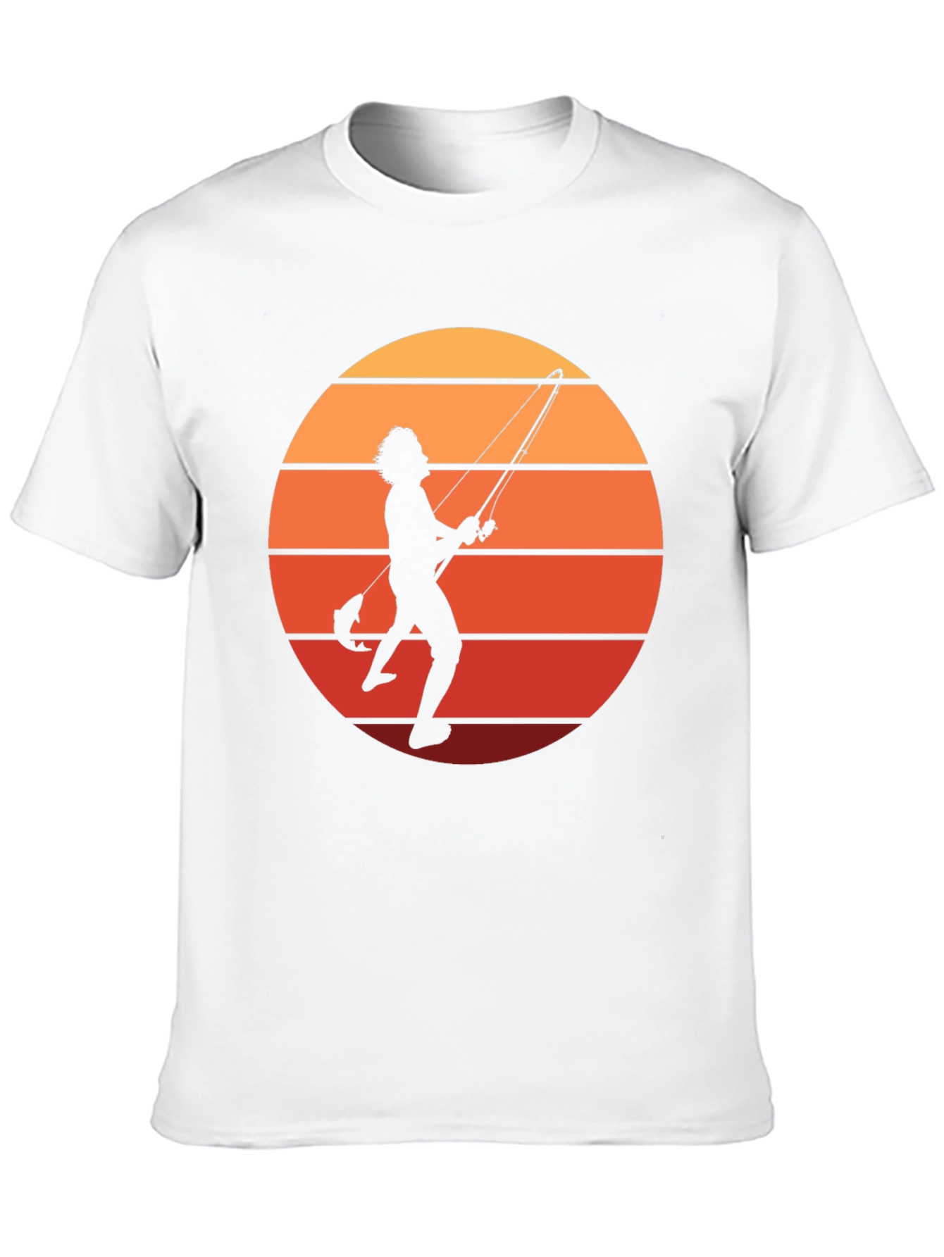 Retro Fishing T-Shirt - Sunset Silhouette