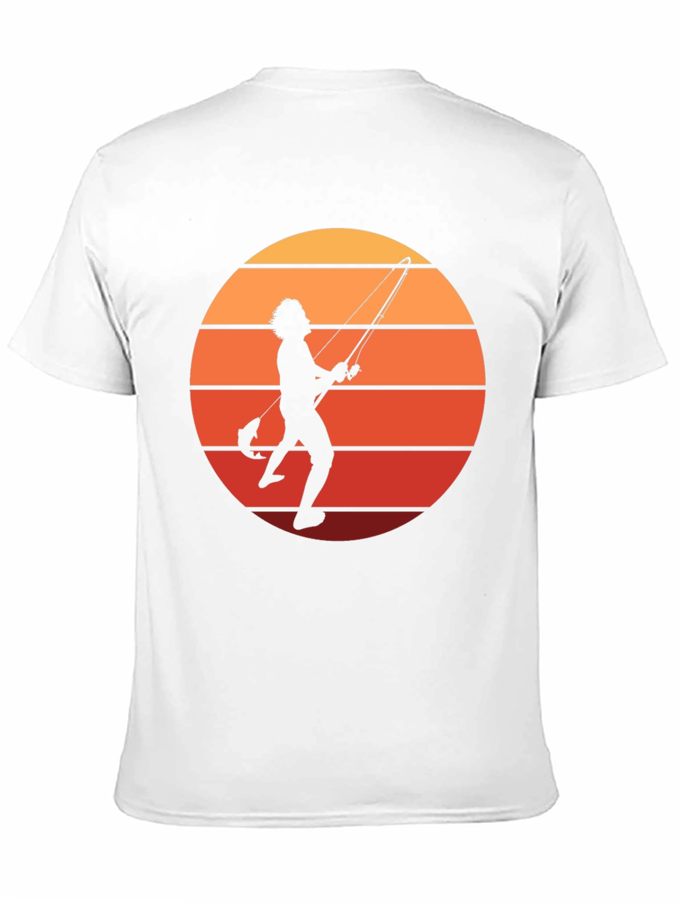 Retro Fishing T-Shirt - Sunset Silhouette