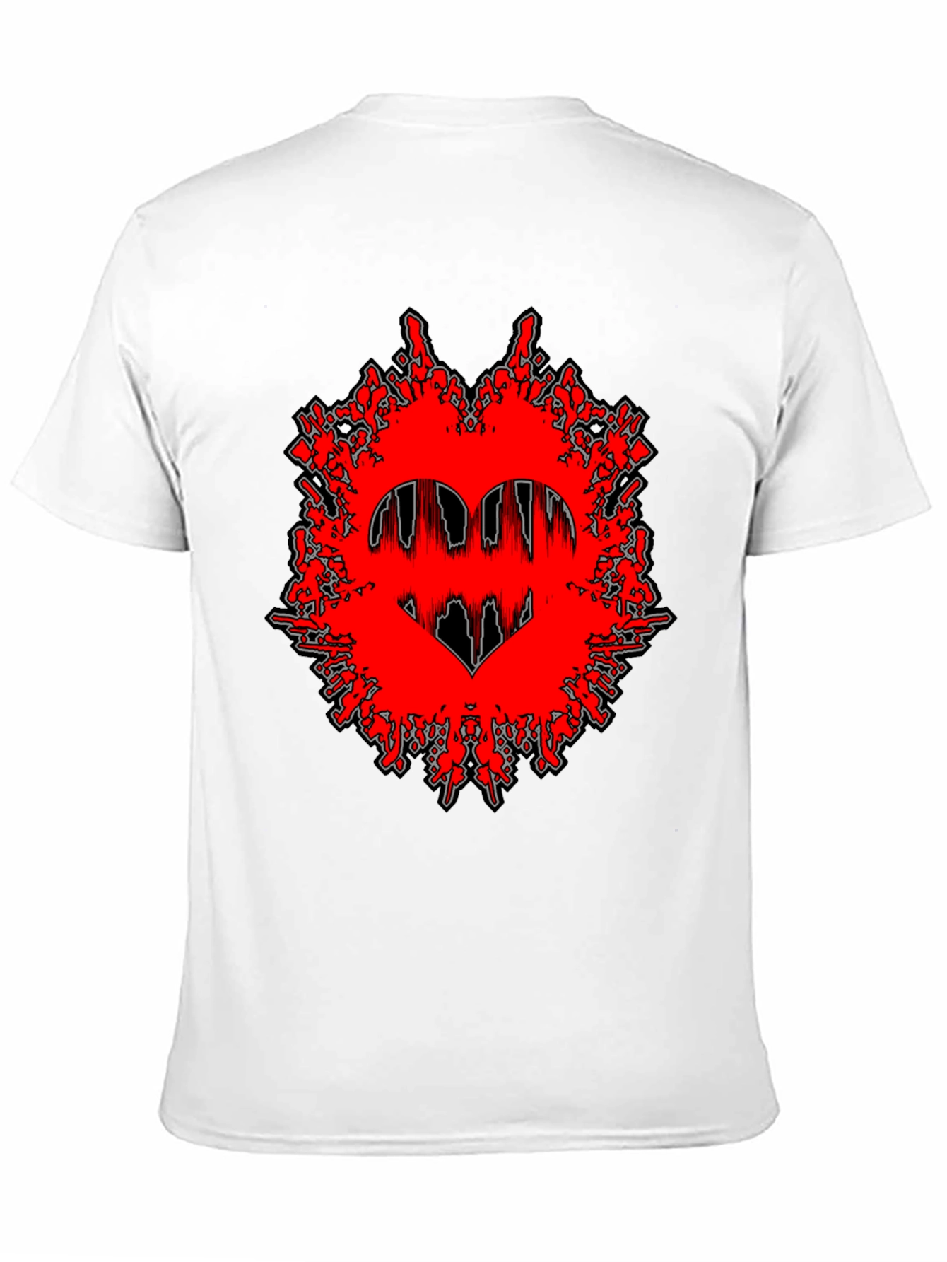 Edgy Graphic Tee - Red Heart Splatter Design