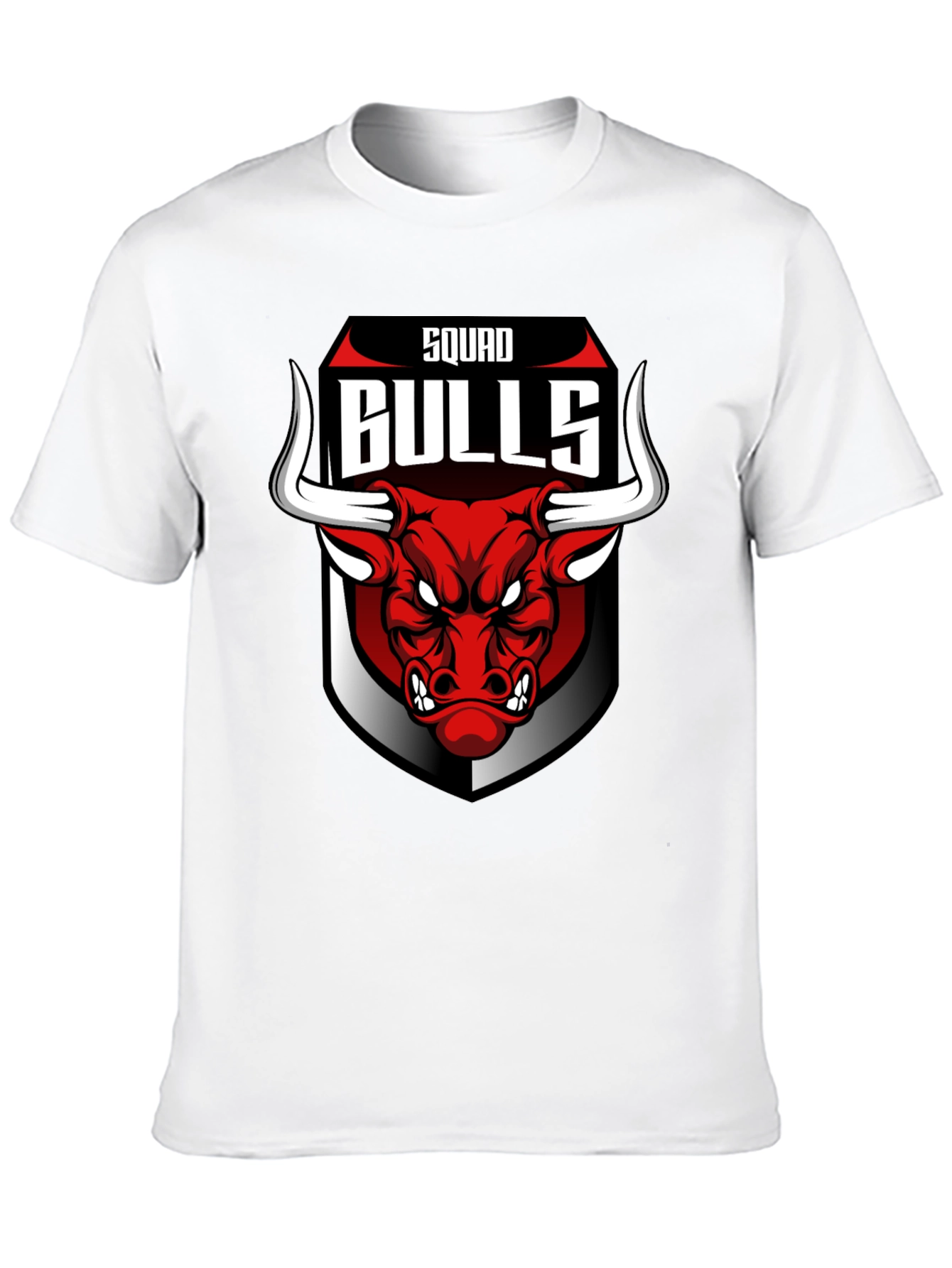 Squad Bulls Graphic T-Shirt - Black Crew Neck Tee