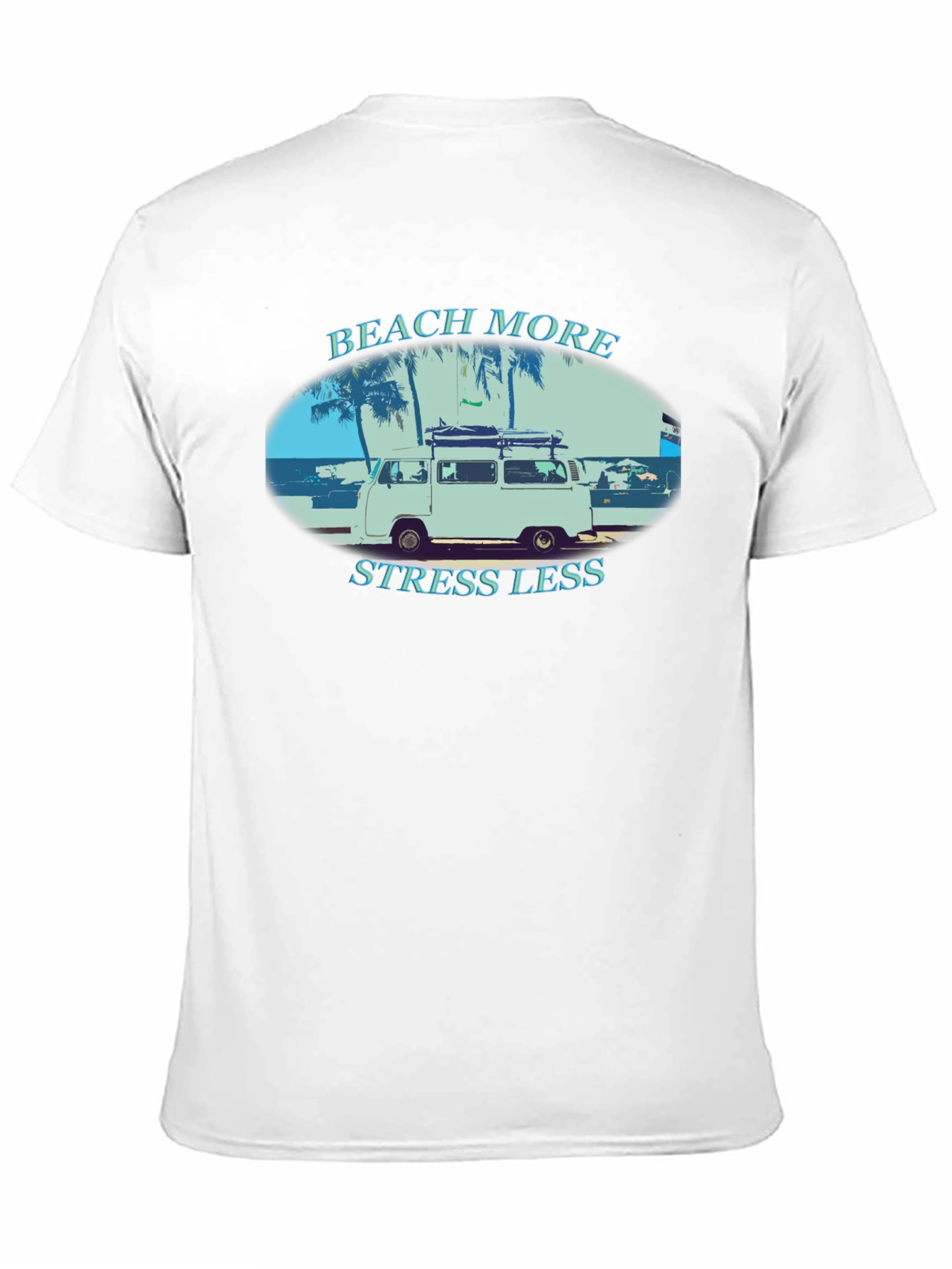 Beach More Stress Less Graphic T-Shirt