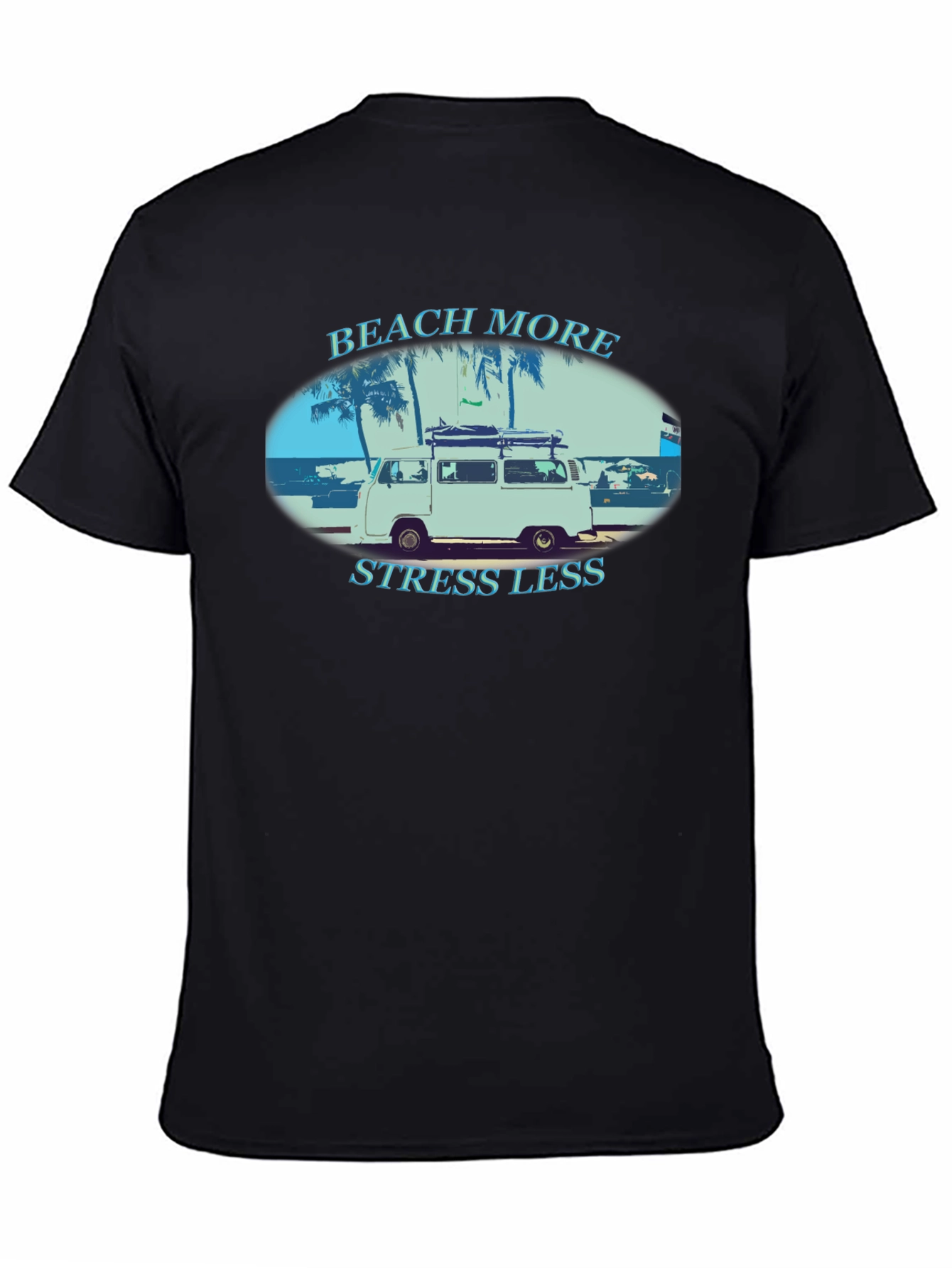Beach More Stress Less Graphic T-Shirt