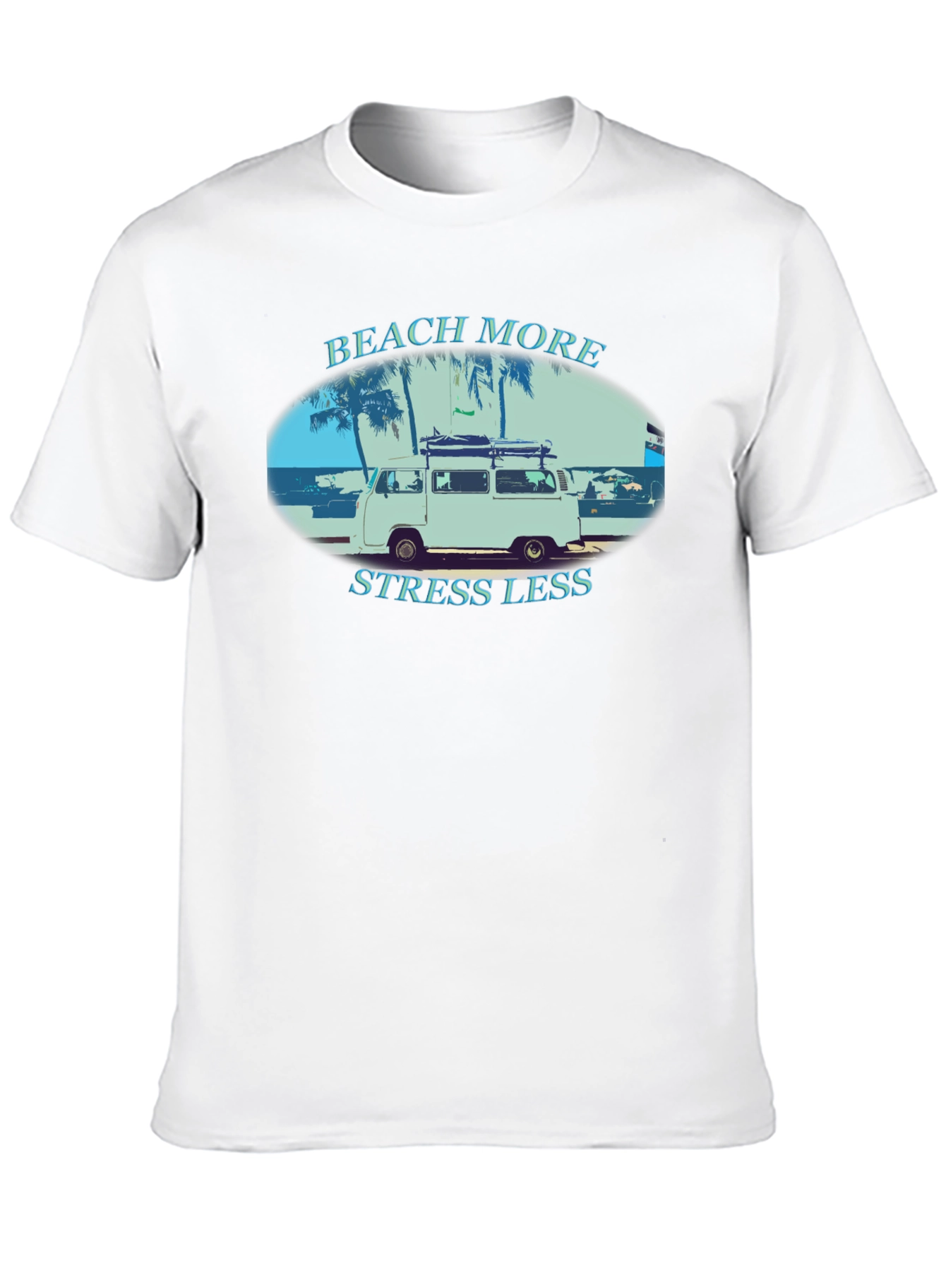 Beach More Stress Less Graphic T-Shirt