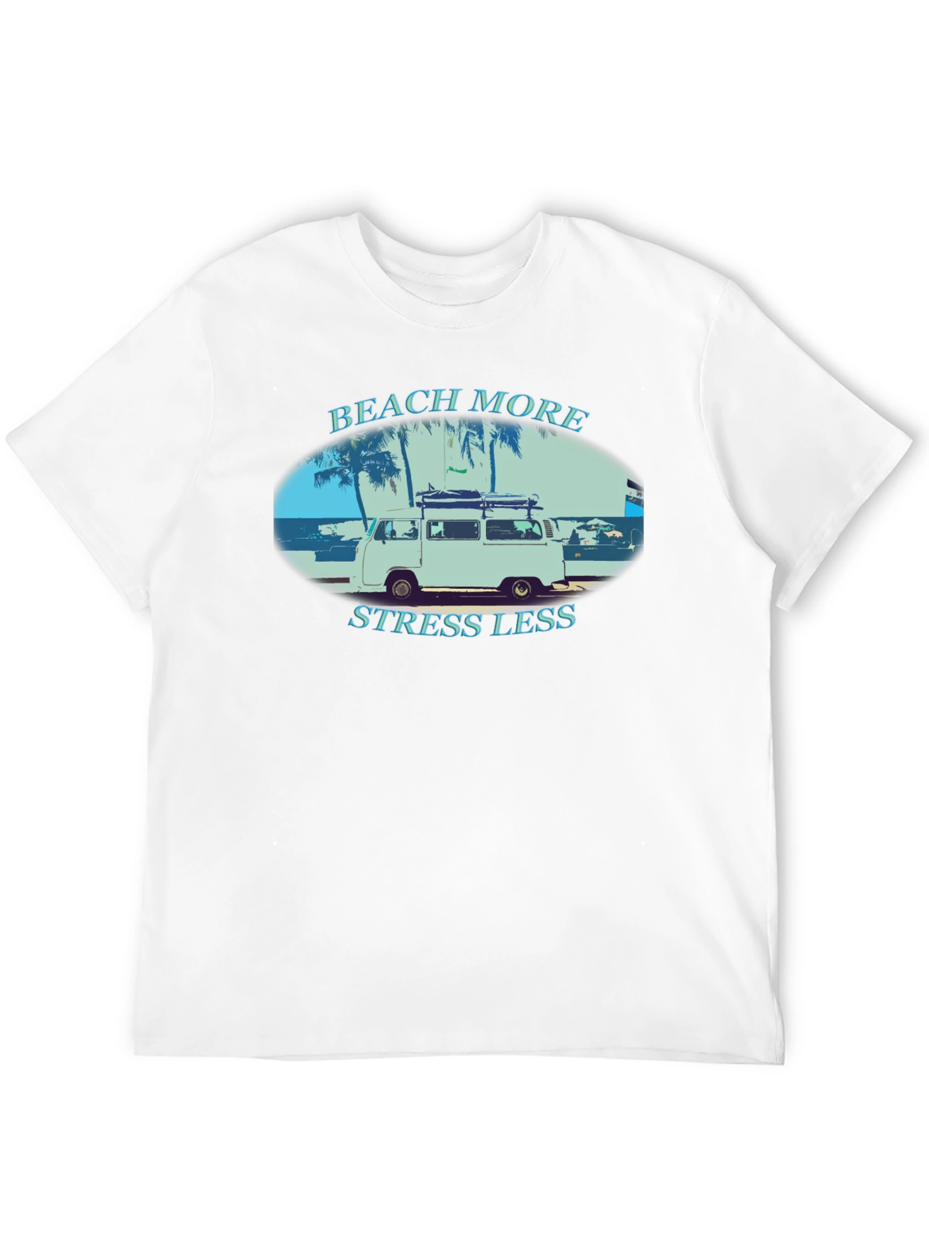 Beach More Stress Less Graphic T-Shirt