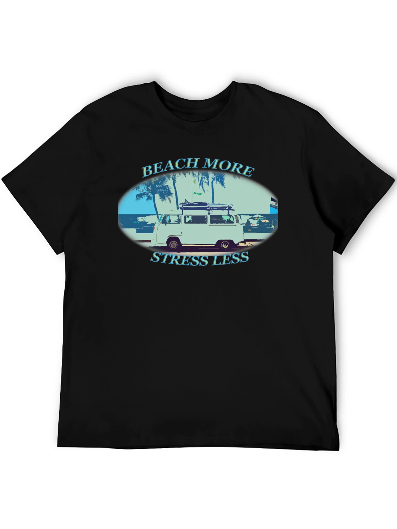 Beach More Stress Less Graphic T-Shirt