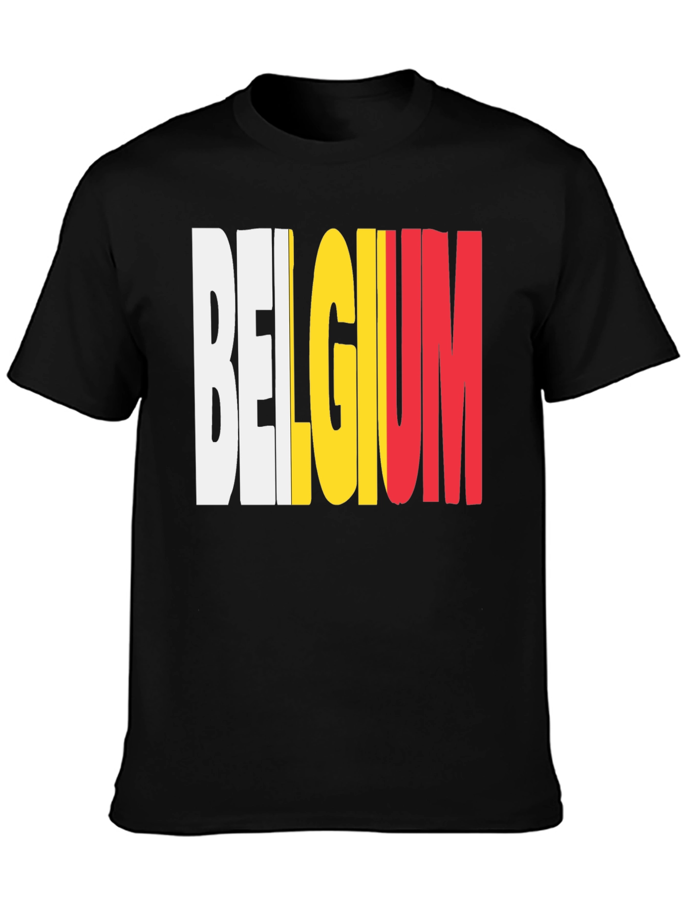 Belgium Flag T-Shirt - Black Graphic Tee