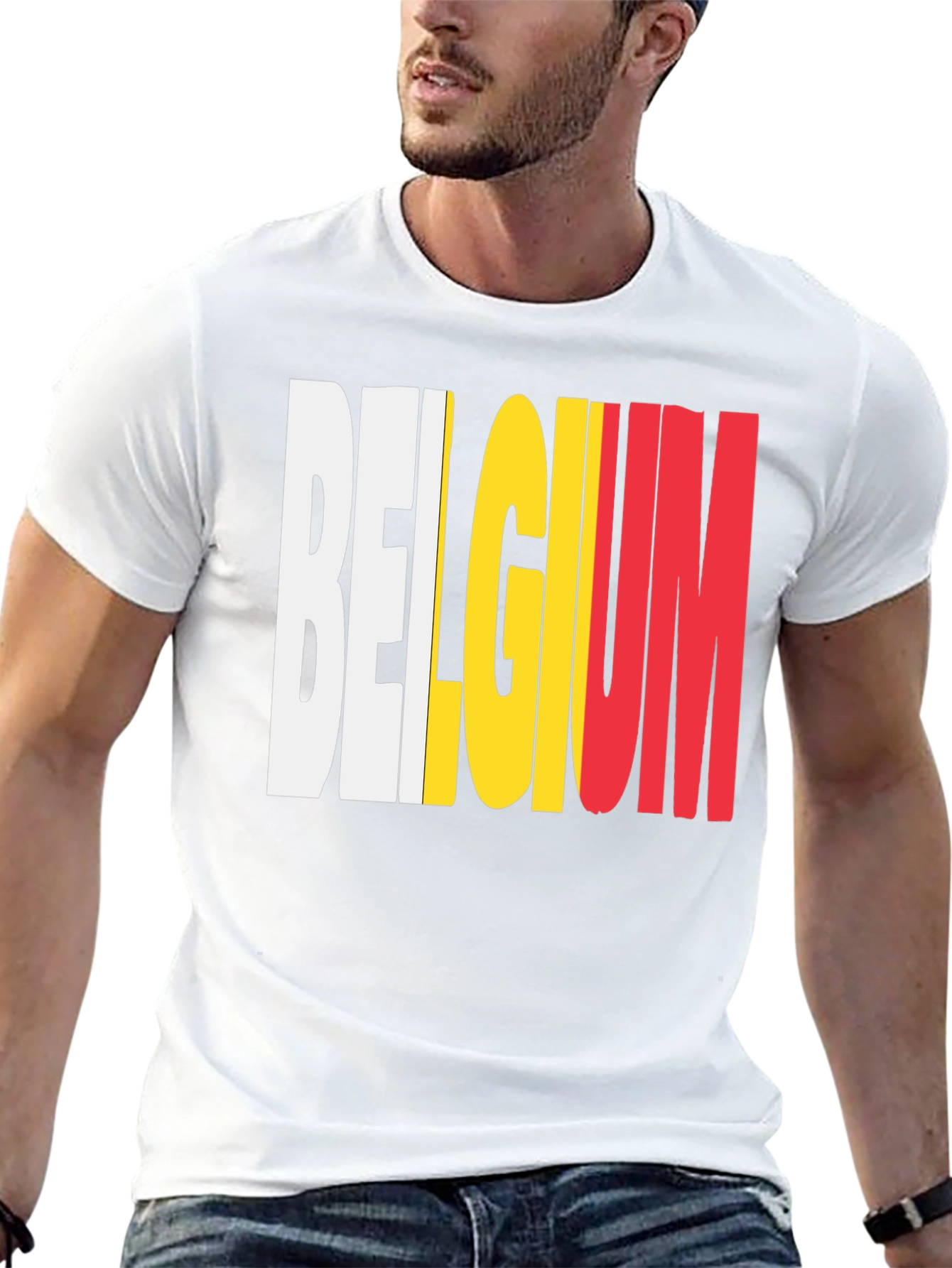 Belgium Flag T-Shirt - Black Graphic Tee