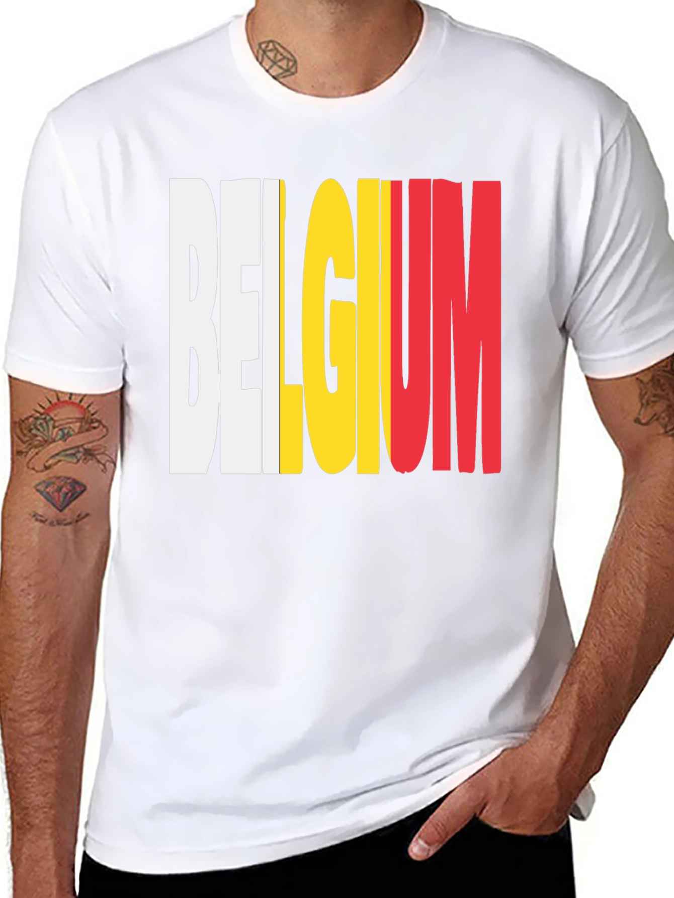 Belgium Flag T-Shirt - Black Graphic Tee