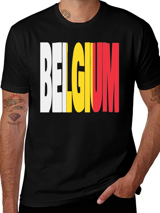 Belgium Flag T-Shirt - Black Graphic Tee