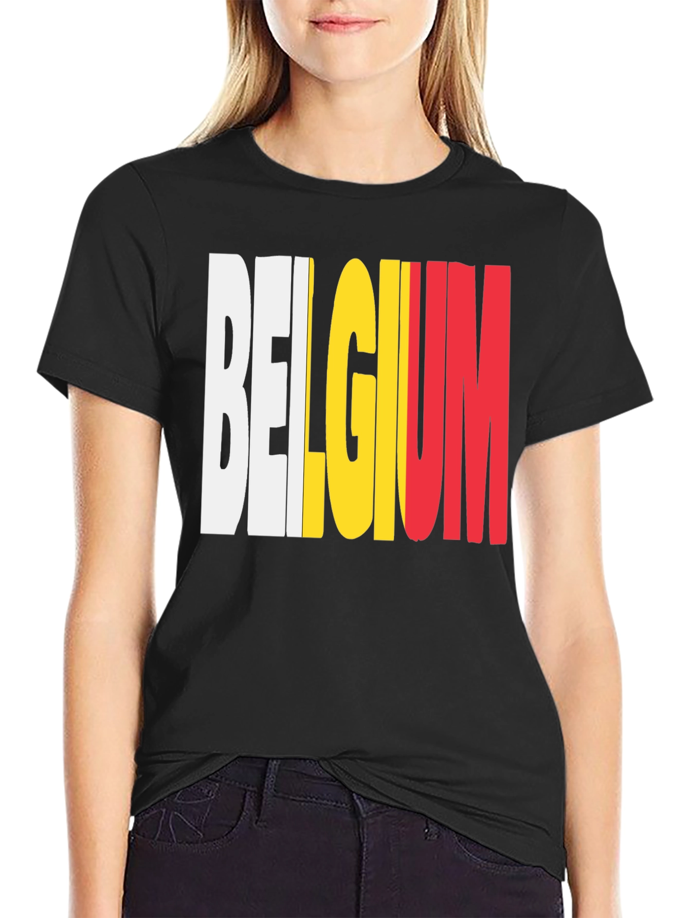 Belgium Flag T-Shirt - Black Graphic Tee