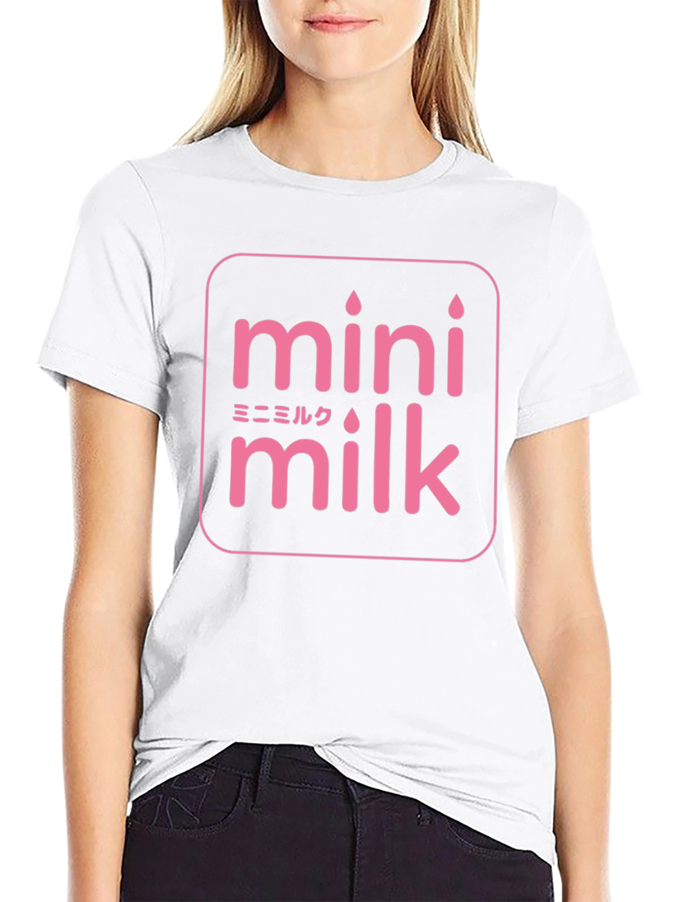 Mini Milk T-Shirt - Black Cotton Graphic Tee