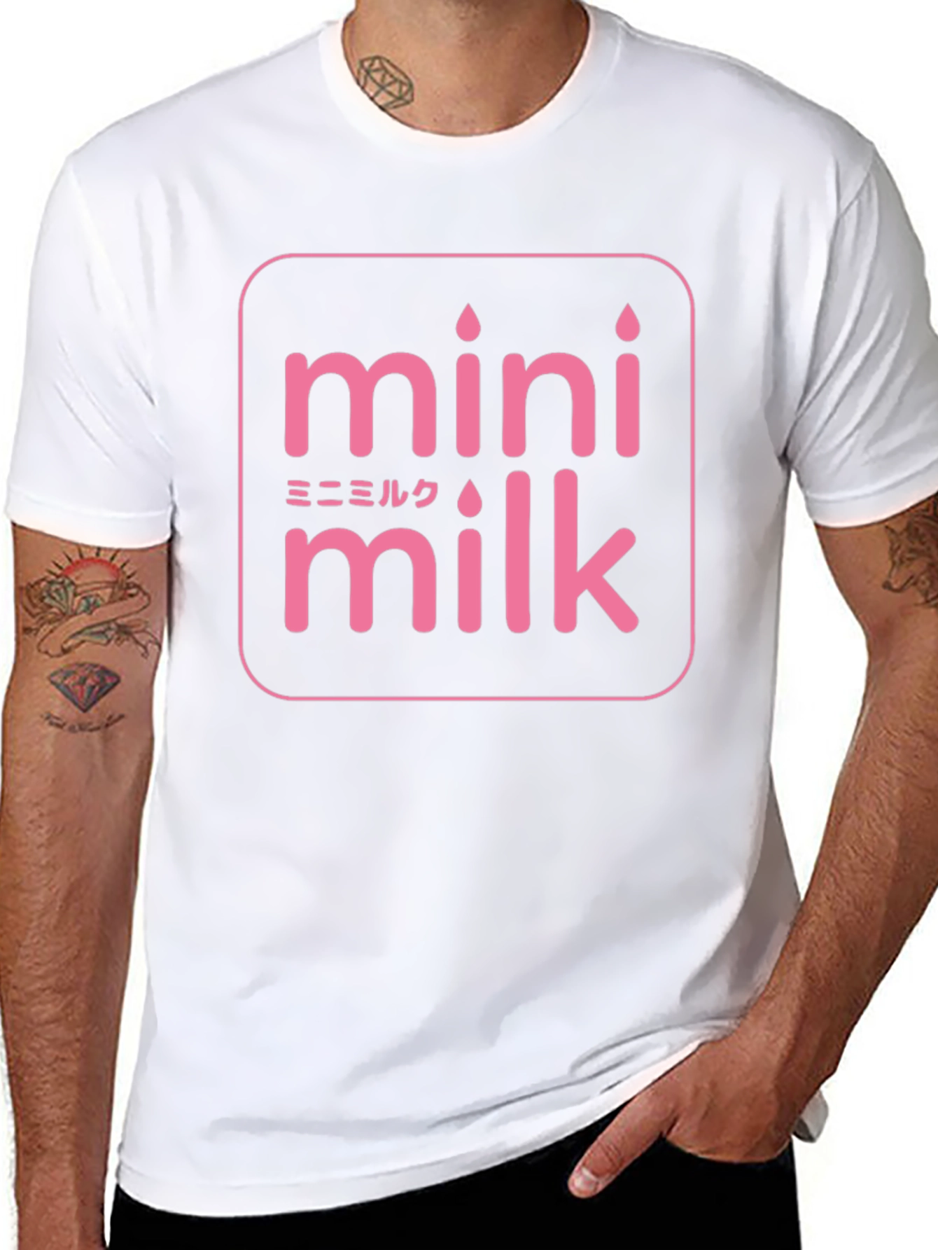 Mini Milk T-Shirt - Black Cotton Graphic Tee