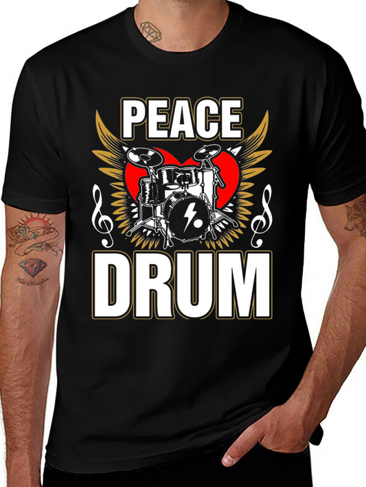 Peace Drum Graphic Tee - Music Lover T-Shirt